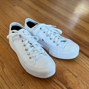 White Monochrome, Converse “Made By You” Platform Sneakers, Size US 6, EUC